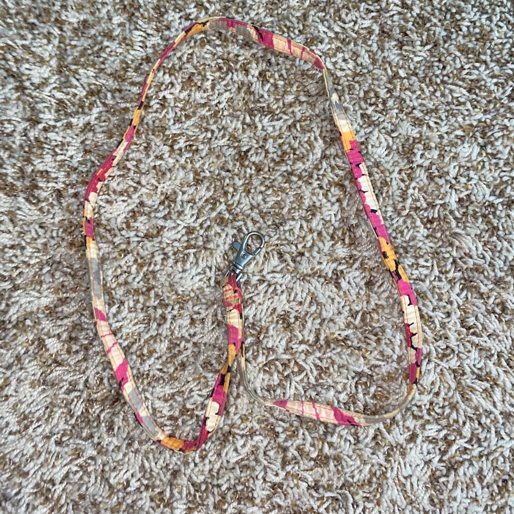 Vera Bradley pink and orange lanyard